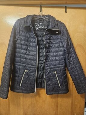 Guess Navy Quilted Lightweight Puffer Jacket